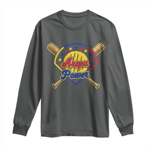 Arepa Power Venezuela Baseball Lover Long Sleeve Shirt Venezuelan Pride TS11 Dark Heather Print Your Wear