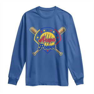 Arepa Power Venezuela Baseball Lover Long Sleeve Shirt Venezuelan Pride TS11 Royal Blue Print Your Wear