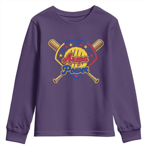 Arepa Power Venezuela Baseball Lover Youth Sweatshirt Venezuelan Pride TS11 Purple Print Your Wear