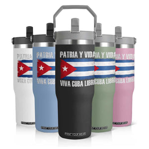 Patria y Vida Cuba Libre Flip Straw Tumbler Freedom Patriotic Cuban Flag TS11 Print Your Wear