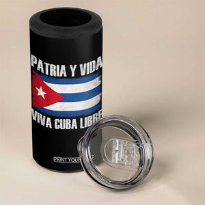 Patria y Vida Cuba Libre 4 in 1 Can Cooler Tumbler Freedom Patriotic Cuban Flag TS11 Print Your Wear