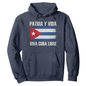 Patria y Vida Cuba Libre Hoodie Freedom Patriotic Cuban Flag TS11 Navy Print Your Wear