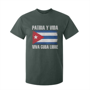 Patria y Vida Cuba Libre T Shirt For Kid Freedom Patriotic Cuban Flag TS11 Dark Forest Green Print Your Wear