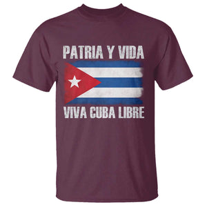 Patria y Vida Cuba Libre T Shirt Freedom Patriotic Cuban Flag TS11 Maroon Print Your Wear
