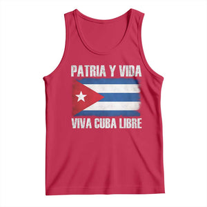 Patria y Vida Cuba Libre Tank Top Freedom Patriotic Cuban Flag TS11 Red Print Your Wear