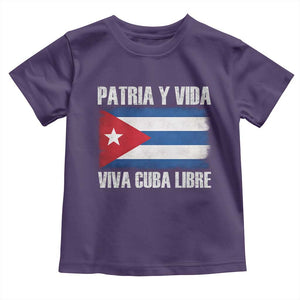 Patria y Vida Cuba Libre Toddler T Shirt Freedom Patriotic Cuban Flag TS11 Purple Print Your Wear