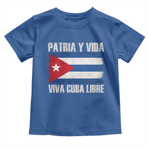 Patria y Vida Cuba Libre Toddler T Shirt Freedom Patriotic Cuban Flag TS11 Royal Blue Print Your Wear