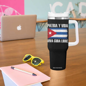 Patria y Vida Cuba Libre Tumbler With Handle Freedom Patriotic Cuban Flag TS11 Print Your Wear