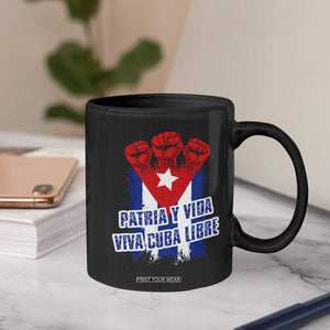 Patria y Vida Cuba Libre Coffee Mug Cuba Flag Fist Freedom Movement TS11 Print Your Wear