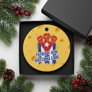 Patria y Vida Cuba Libre Ceramic Ornament Cuba Flag Fist Freedom Movement TS11 1pc Yellow Cheese Print Your Wear