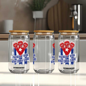 Patria y Vida Cuba Libre Glass Can Cuba Flag Fist Freedom Movement TS11 Print Your Wear