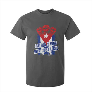 Patria y Vida Cuba Libre T Shirt For Kid Cuba Flag Fist Freedom Movement TS11 Dark Heather Print Your Wear