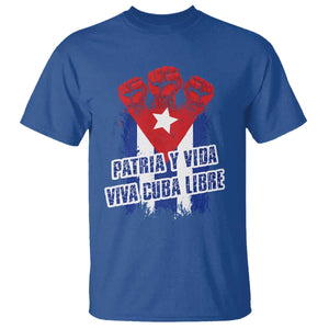 Patria y Vida Cuba Libre T Shirt Cuba Flag Fist Freedom Movement TS11 Royal Blue Print Your Wear