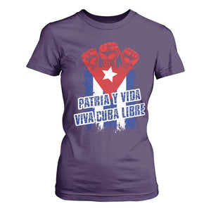 Patria y Vida Cuba Libre T Shirt For Women Cuba Flag Fist Freedom Movement TS11 Purple Print Your Wear