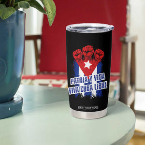 Patria y Vida Cuba Libre Tumbler Cup Cuba Flag Fist Freedom Movement TS11 Print Your Wear