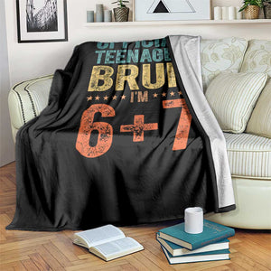 13th Birthday 67 Meme Throw Blanket Official Teenager Bruh I Am Six Seven Retro 13 Years Old TS11 Print Your Wear