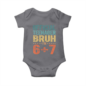 13th Birthday 67 Meme Baby Onesie Official Teenager Bruh I Am Six Seven Retro 13 Years Old TS11 Charcoal Print Your Wear