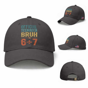 13th Birthday 67 Meme Baseball Cap Official Teenager Bruh I Am Six Seven Retro 13 Years Old TS11 Baseball Cap Universal Fit Dark Gray Print Your Wear