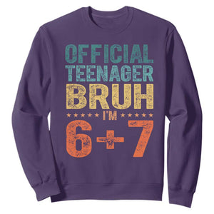 13th Birthday 67 Meme Sweatshirt Official Teenager Bruh I Am Six Seven Retro 13 Years Old TS11 Purple Print Your Wear