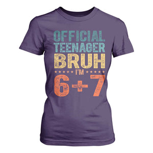 13th Birthday 67 Meme T Shirt For Women Official Teenager Bruh I Am Six Seven Retro 13 Years Old TS11 Purple Print Your Wear