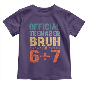 13th Birthday 67 Meme Toddler T Shirt Official Teenager Bruh I Am Six Seven Retro 13 Years Old TS11 Purple Print Your Wear