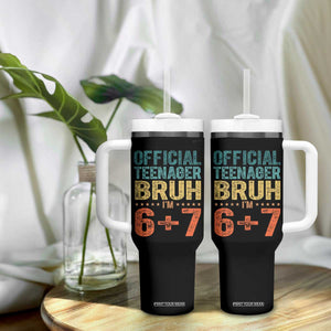13th Birthday 67 Meme Tumbler With Handle Official Teenager Bruh I Am Six Seven Retro 13 Years Old TS11 Print Your Wear