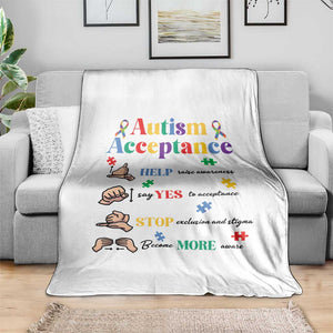 Autism Awareness Acceptance Hand Sign Language SPED Teacher Throw Blanket TS11 Print Your Wear