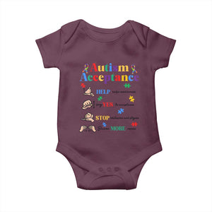 Autism Awareness Acceptance Hand Sign Language SPED Teacher Baby Onesie TS11 Maroon Print Your Wear