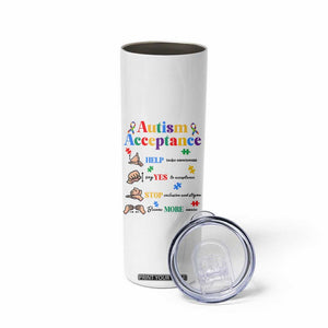 Autism Awareness Acceptance Hand Sign Language SPED Teacher Skinny Tumbler TS11 Print Your Wear