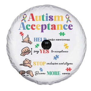 Autism Awareness Acceptance Hand Sign Language SPED Teacher Spare Tire Cover TS11 Print Your Wear