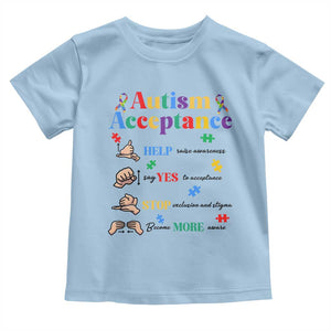 Autism Awareness Acceptance Hand Sign Language SPED Teacher Toddler T Shirt TS11 Light Blue Print Your Wear