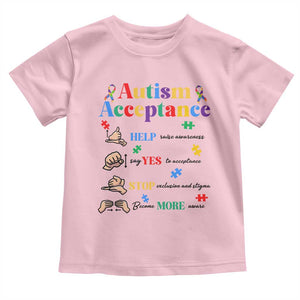Autism Awareness Acceptance Hand Sign Language SPED Teacher Toddler T Shirt TS11 Light Pink Print Your Wear