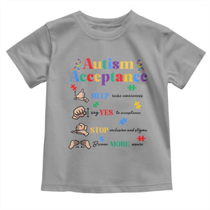 Autism Awareness Acceptance Hand Sign Language SPED Teacher Toddler T Shirt TS11 Sport Gray Print Your Wear