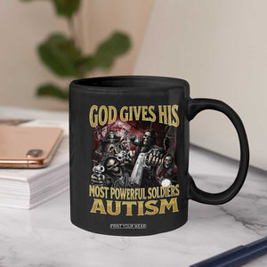 God Gives His Most Powerful Soldiers Autism Coffee Mug Funny Hard Skeleton Meme TS11 Print Your Wear