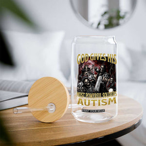 God Gives His Most Powerful Soldiers Autism Glass Can Funny Hard Skeleton Meme TS11 Print Your Wear