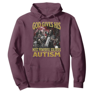 God Gives His Most Powerful Soldiers Autism Hoodie Funny Hard Skeleton Meme TS11 Maroon Print Your Wear