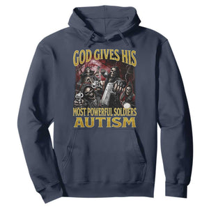 God Gives His Most Powerful Soldiers Autism Hoodie Funny Hard Skeleton Meme TS11 Navy Print Your Wear