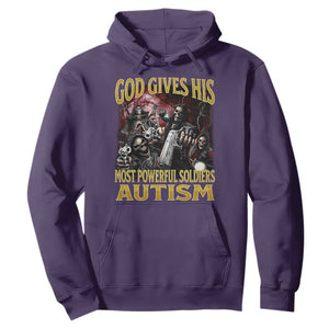God Gives His Most Powerful Soldiers Autism Hoodie Funny Hard Skeleton Meme TS11 Purple Print Your Wear