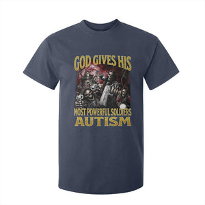 God Gives His Most Powerful Soldiers Autism T Shirt For Kid Funny Hard Skeleton Meme TS11 Navy Print Your Wear