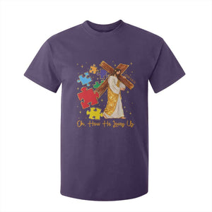 Autism Awareness Jesus T Shirt For Kid Oh How He Loves Us Christian Bible Verse TS11 Purple Print Your Wear