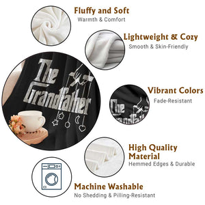 The Grandfather Throw Blanket Funny Grandpa Italian Mafia Style Father's Day