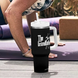The Grandfather Tumbler With Handle Funny Grandpa Italian Mafia Style Father's Day
