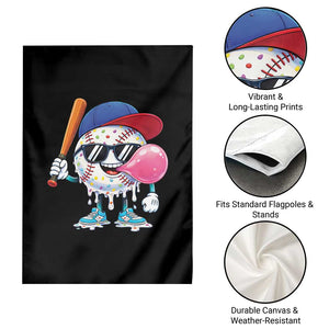 Baseball Bubble Gum Sports Game Day Garden Flag TS11 Print Your Wear