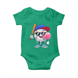 Baseball Bubble Gum Sports Game Day Baby Onesie TS11 Irish Green Print Your Wear