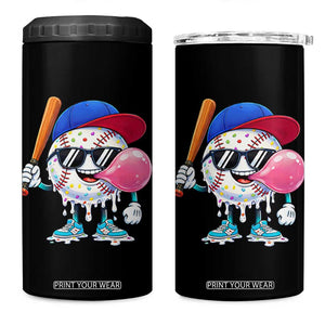 Baseball Bubble Gum Sports Game Day 4 in 1 Can Cooler Tumbler TS11 One Size: 16 oz Black Print Your Wear