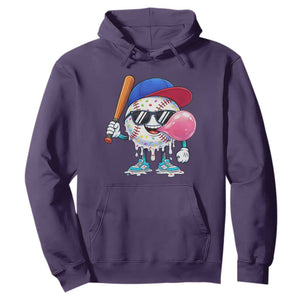 Baseball Bubble Gum Sports Game Day Hoodie TS11 Purple Print Your Wear
