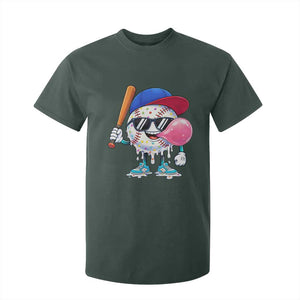 Baseball Bubble Gum Sports Game Day T Shirt For Kid TS11 Dark Forest Green Print Your Wear