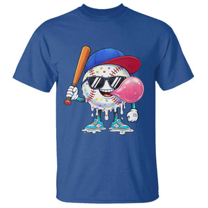 Baseball Bubble Gum Sports Game Day T Shirt TS11 Royal Blue Print Your Wear