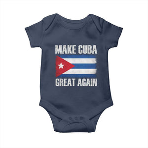 Make Cuba Great Again Baby Onesie Vintage Cuban Map TS11 Navy Print Your Wear
