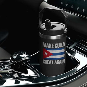 Make Cuba Great Again Flip Straw Tumbler Vintage Cuban Map TS11 Print Your Wear